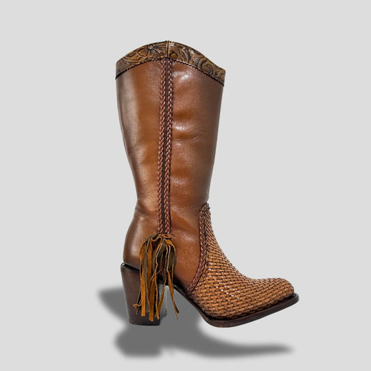 Bota Elegante De Piel Genuina Para Dama