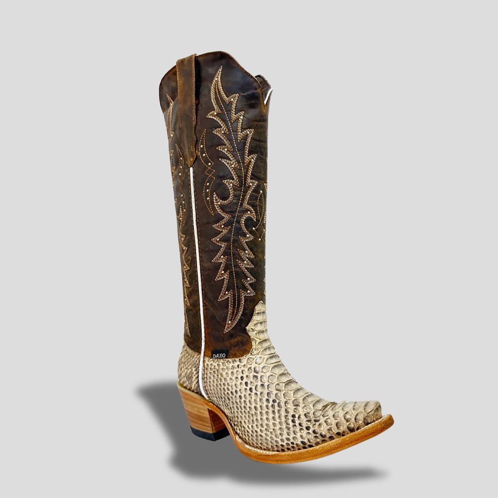 Elegant Genuine Python Leather Boot for Women