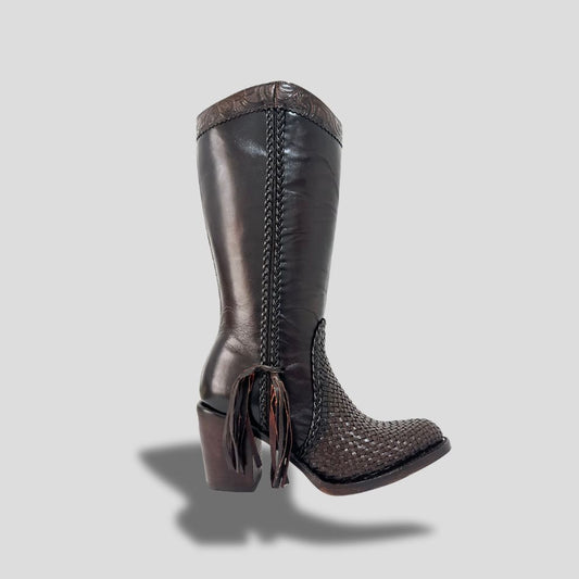 Bota Elegante De Piel Genuina Para Dama