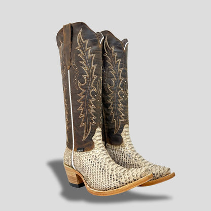 Elegant Genuine Python Leather Boot for Women