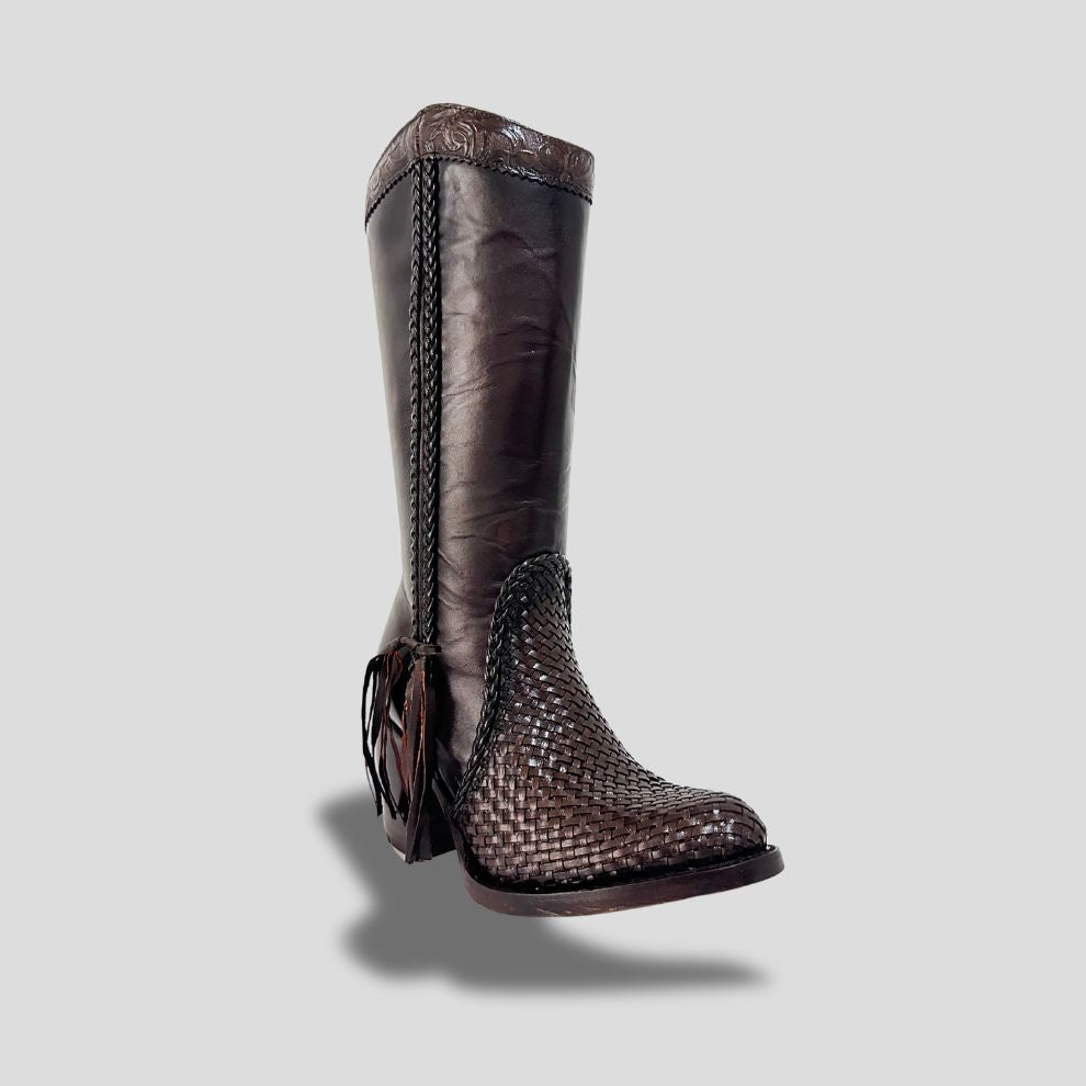 Bota Elegante De Piel Genuina Para Dama
