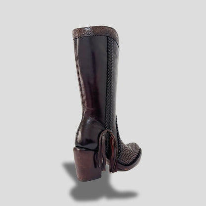 Bota Elegante De Piel Genuina Para Dama