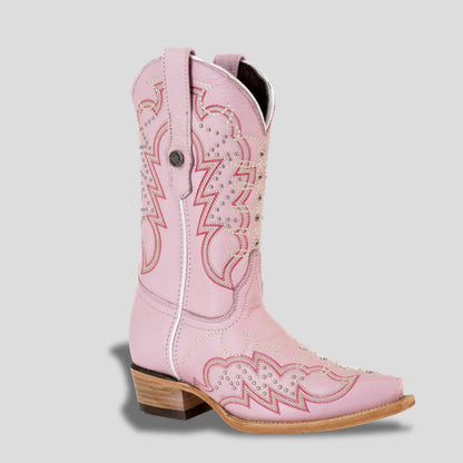 Bota Corta Elegante De Piel Genuina Para Dama