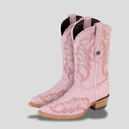 Bota Corta Elegante De Piel Genuina Para Dama