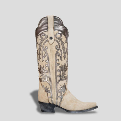 Bota Elegante De Piel Genuina Para Dama