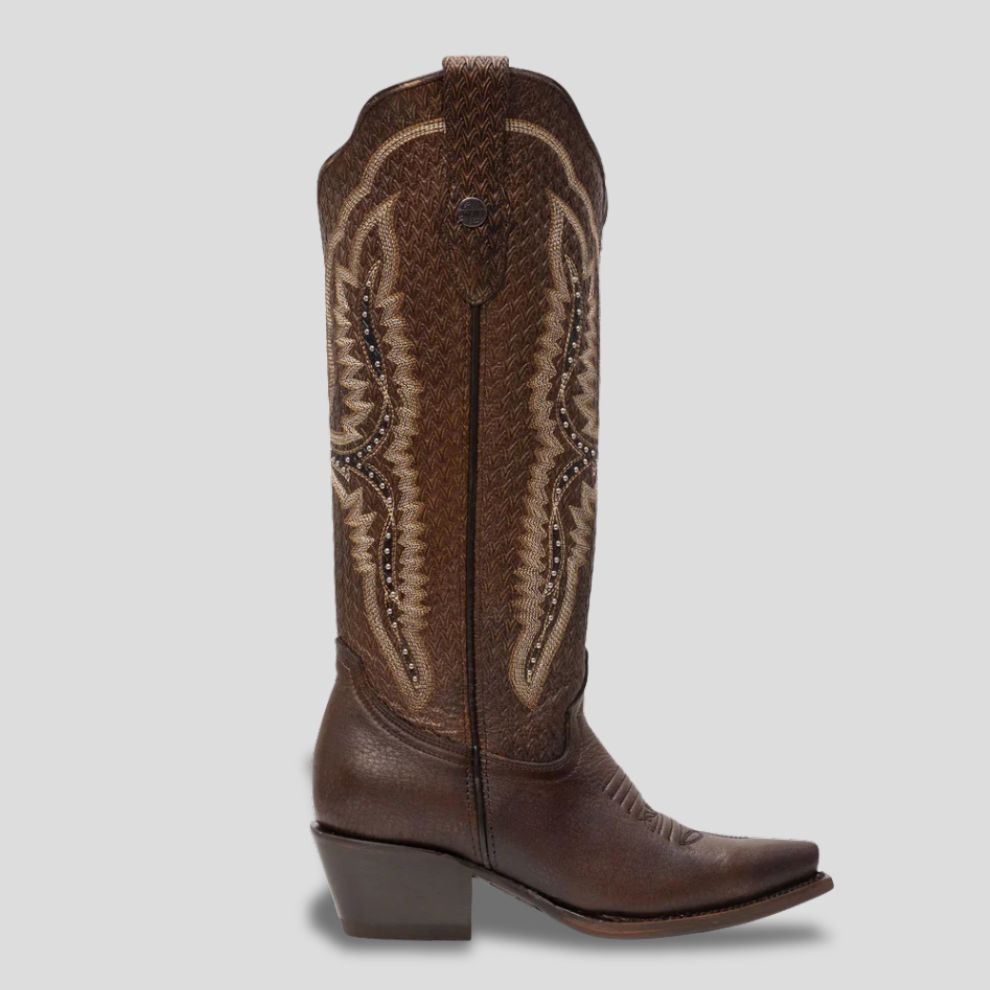 Bota Elegante De Piel Genuina Para Dama