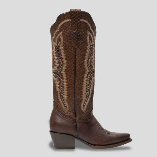 Bota Elegante De Piel Genuina Para Dama