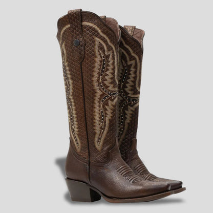 Bota Elegante De Piel Genuina Para Dama