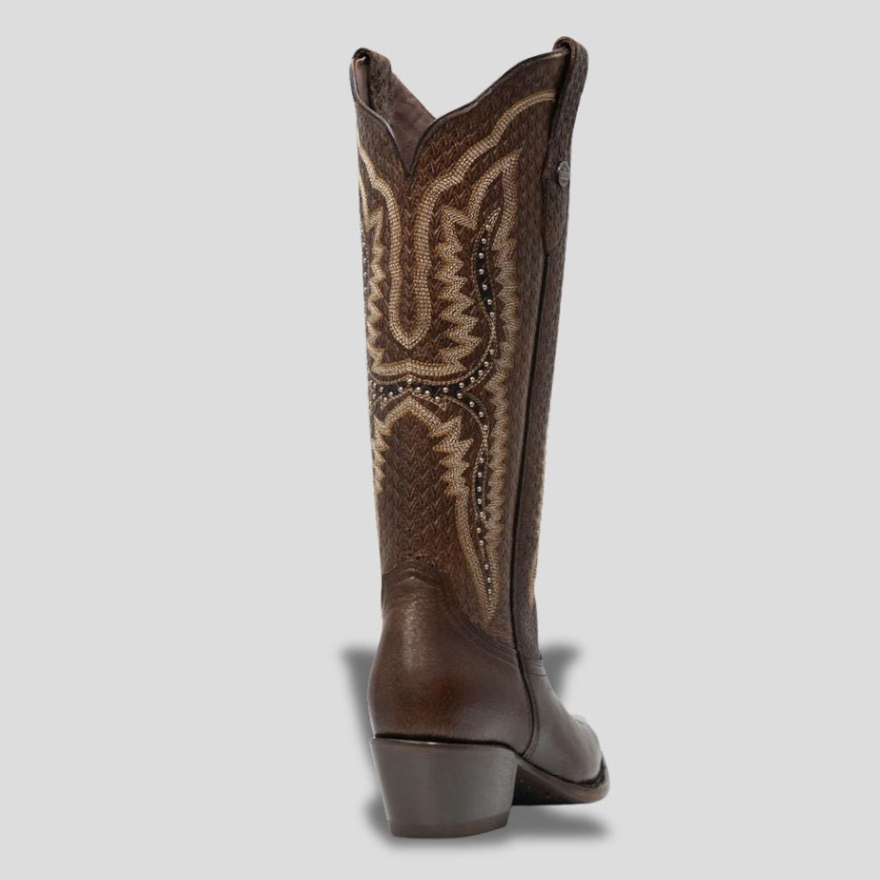 Bota Elegante De Piel Genuina Para Dama