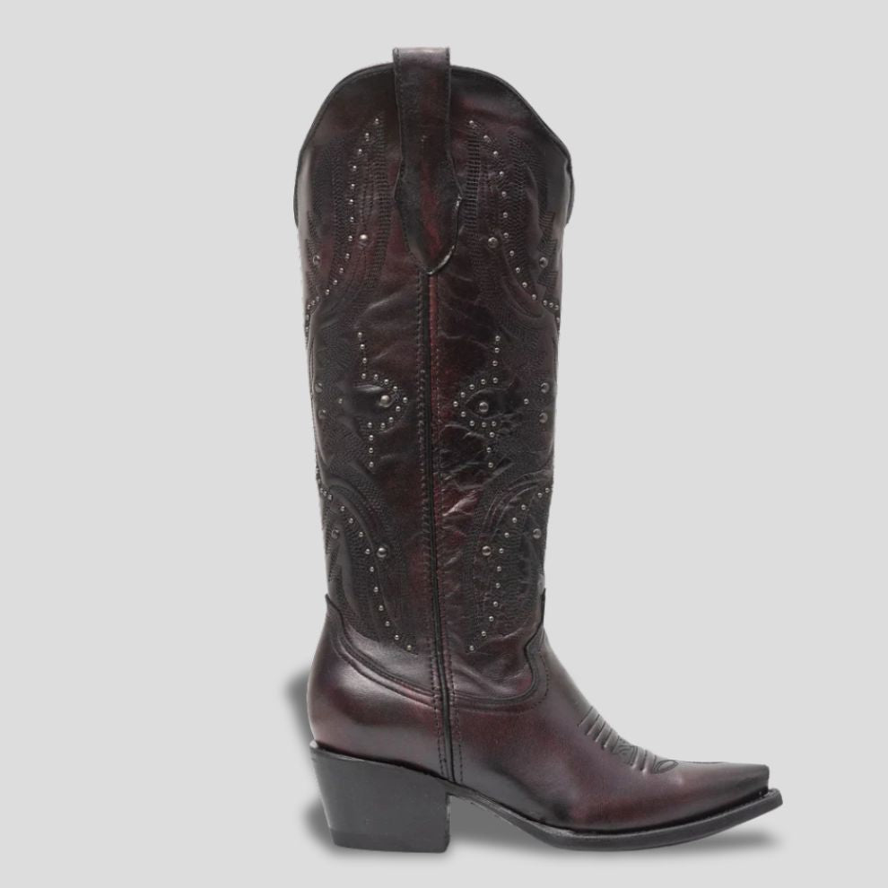 Bota Elegante De Piel Genuina Para Dama