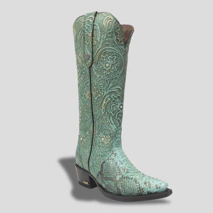 Bota Elegante De Piel Genuina Para Dama