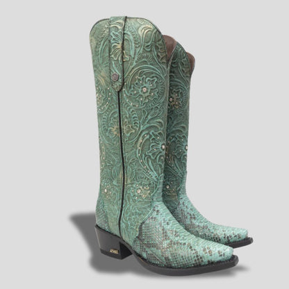 Bota Elegante De Piel Genuina Para Dama