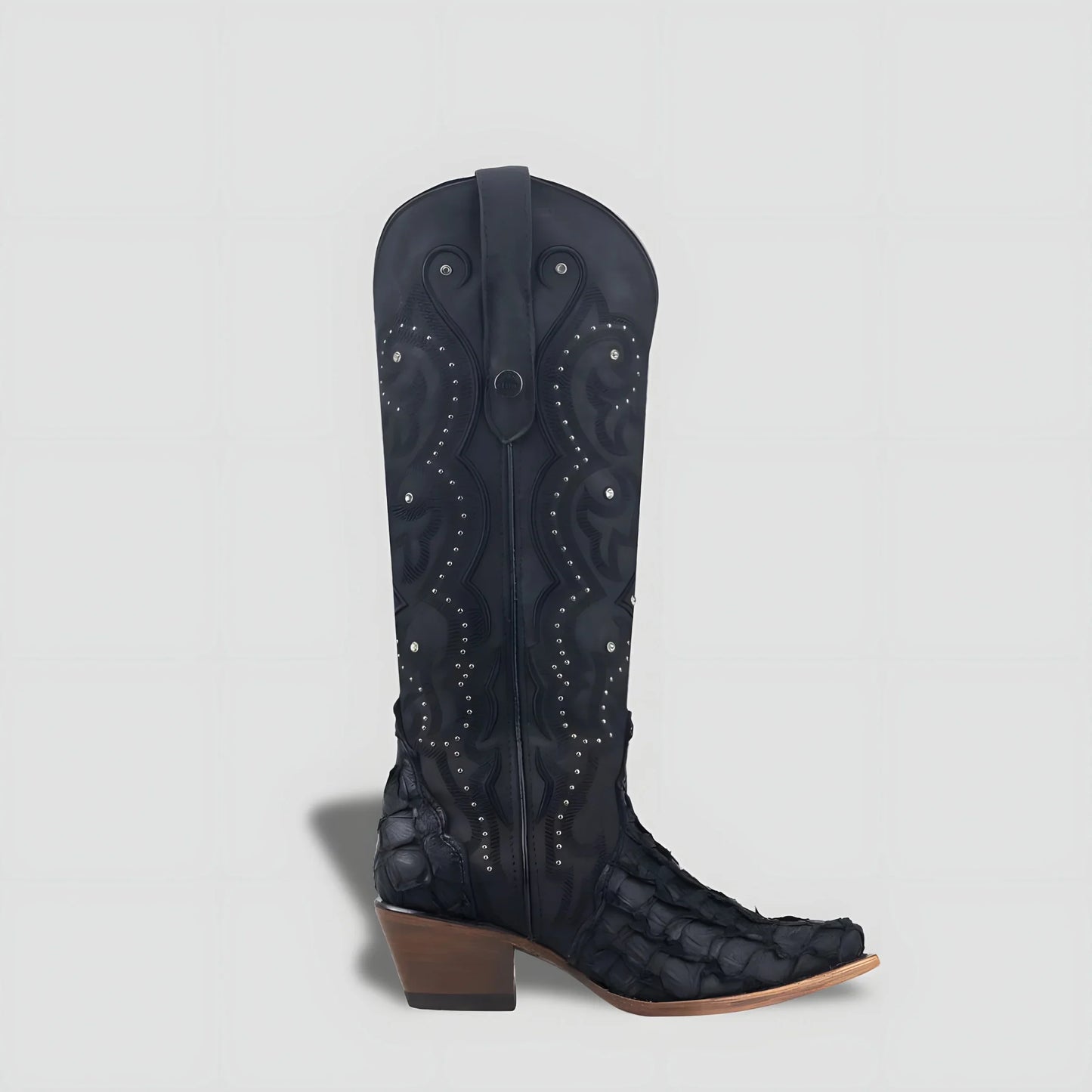 Bota Elegante De Piel Genuina De Pirarucú Para Dama