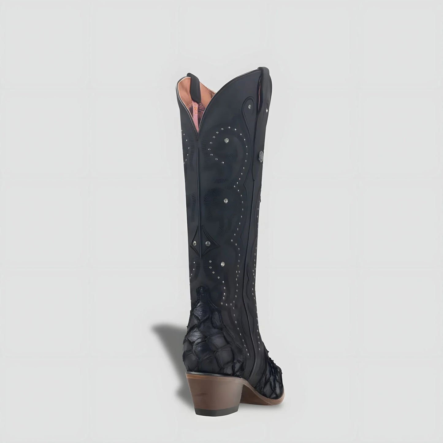 Bota Elegante De Piel Genuina De Pirarucú Para Dama