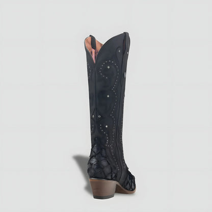 Bota Elegante De Piel Genuina De Pirarucú Para Dama