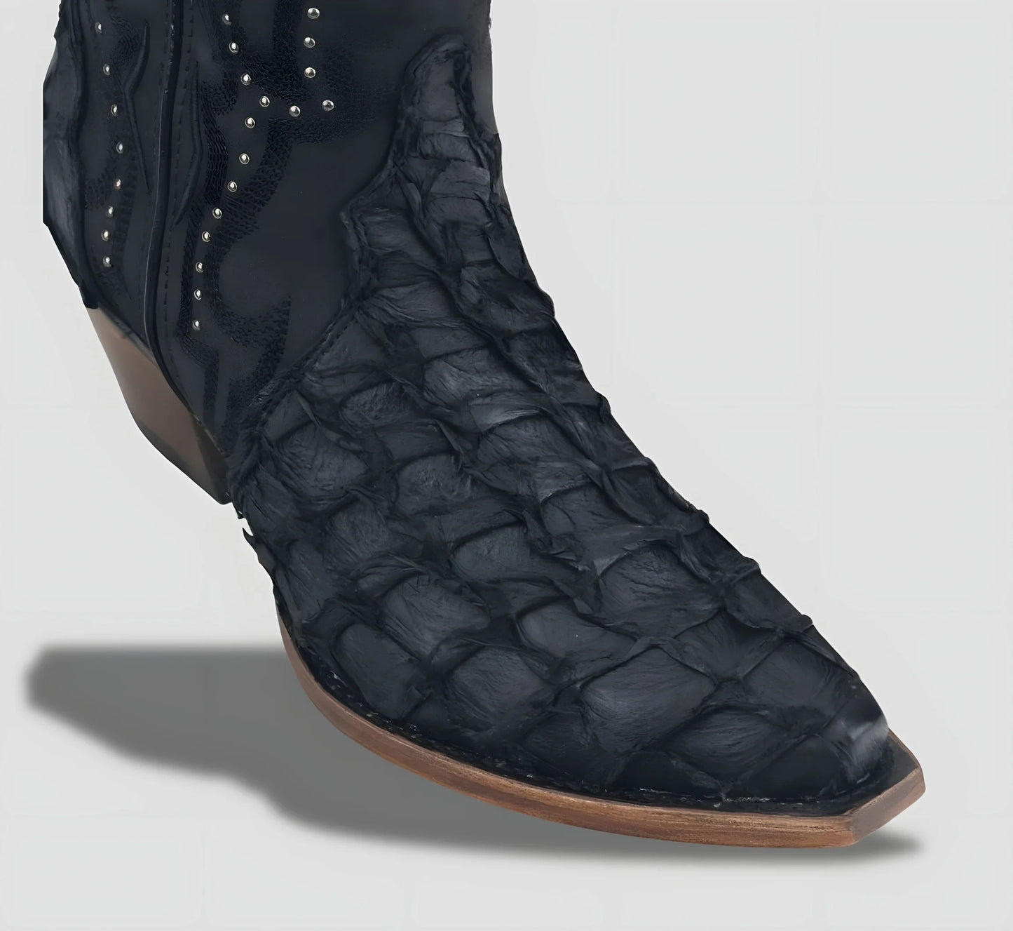 Bota Elegante De Piel Genuina De Pirarucú Para Dama
