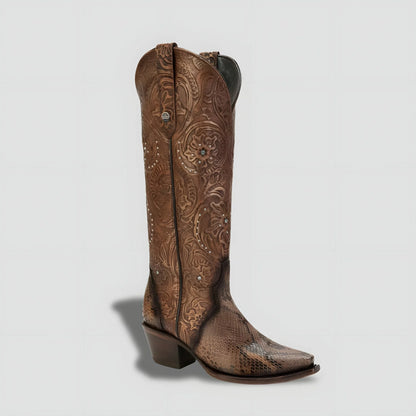 Elegant Genuine Python Leather Boot for Women