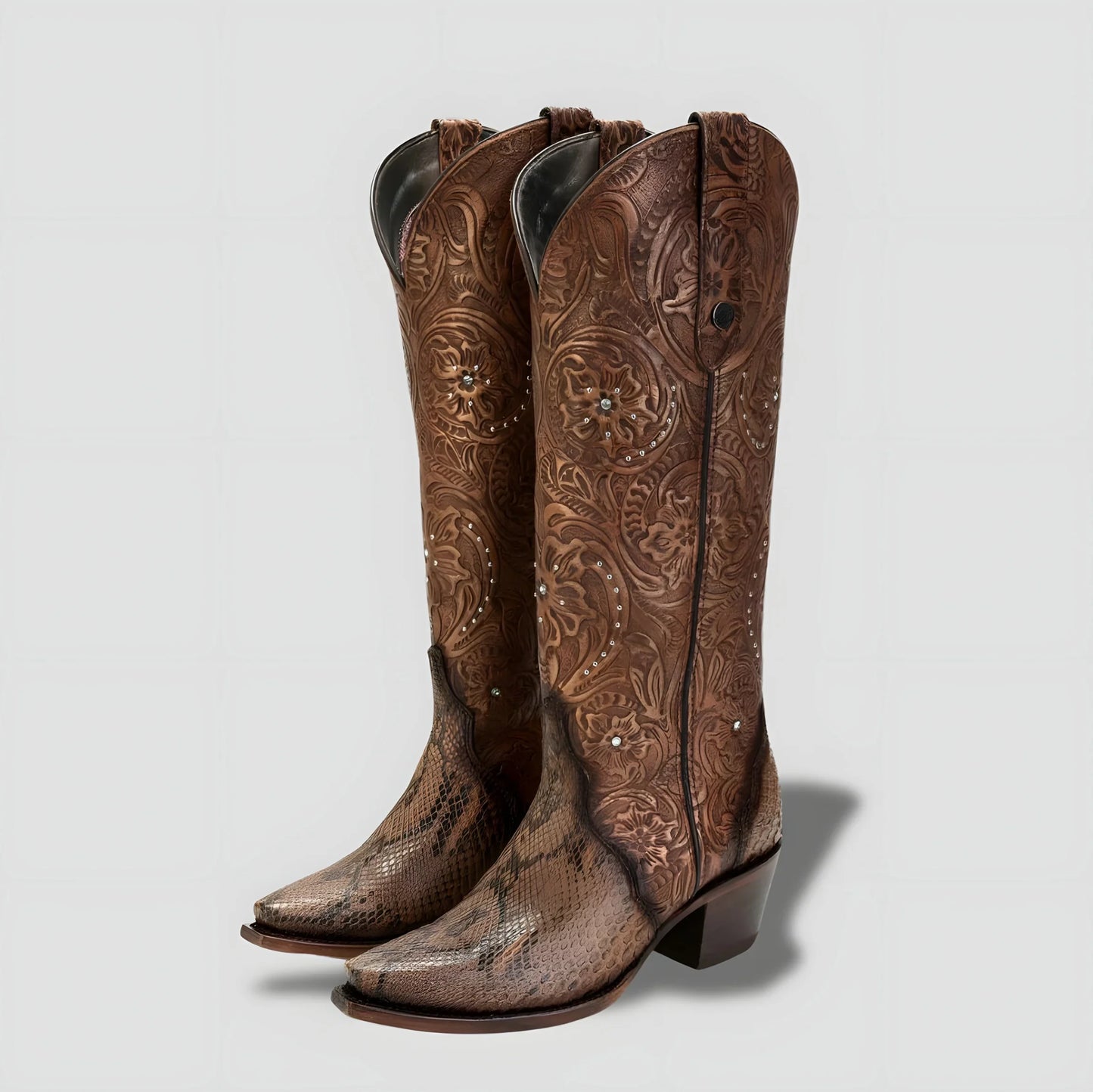 Elegant Genuine Python Leather Boot for Women