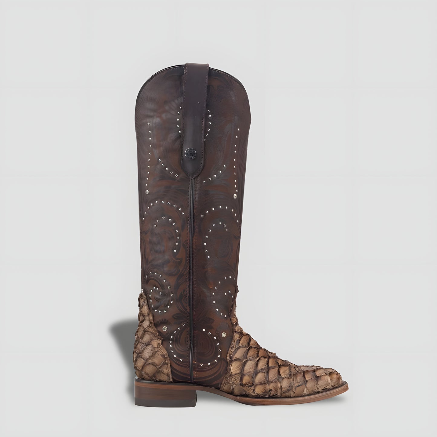 Elegant Genuine Pirarucú Leather Boot for Women