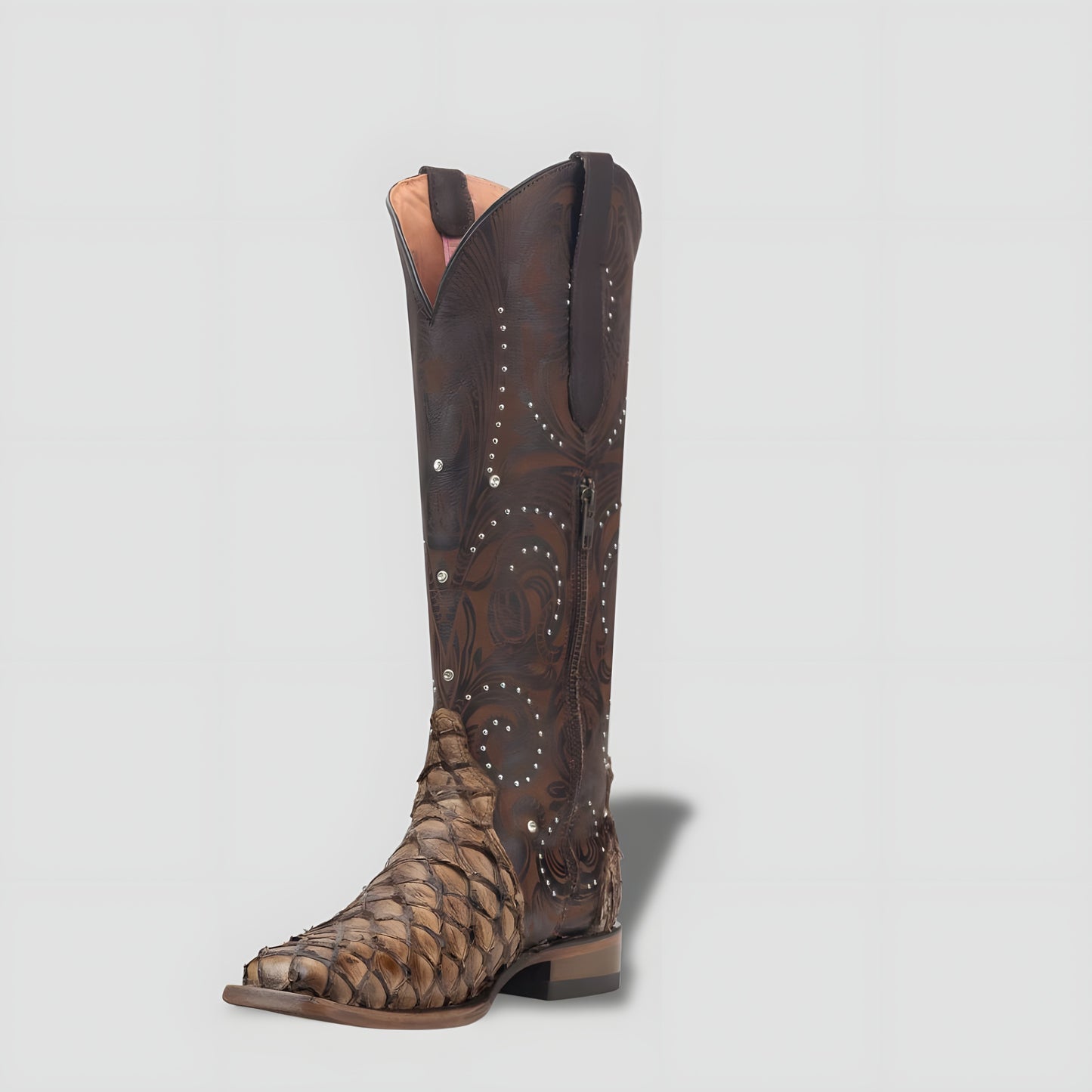 Elegant Genuine Pirarucú Leather Boot for Women