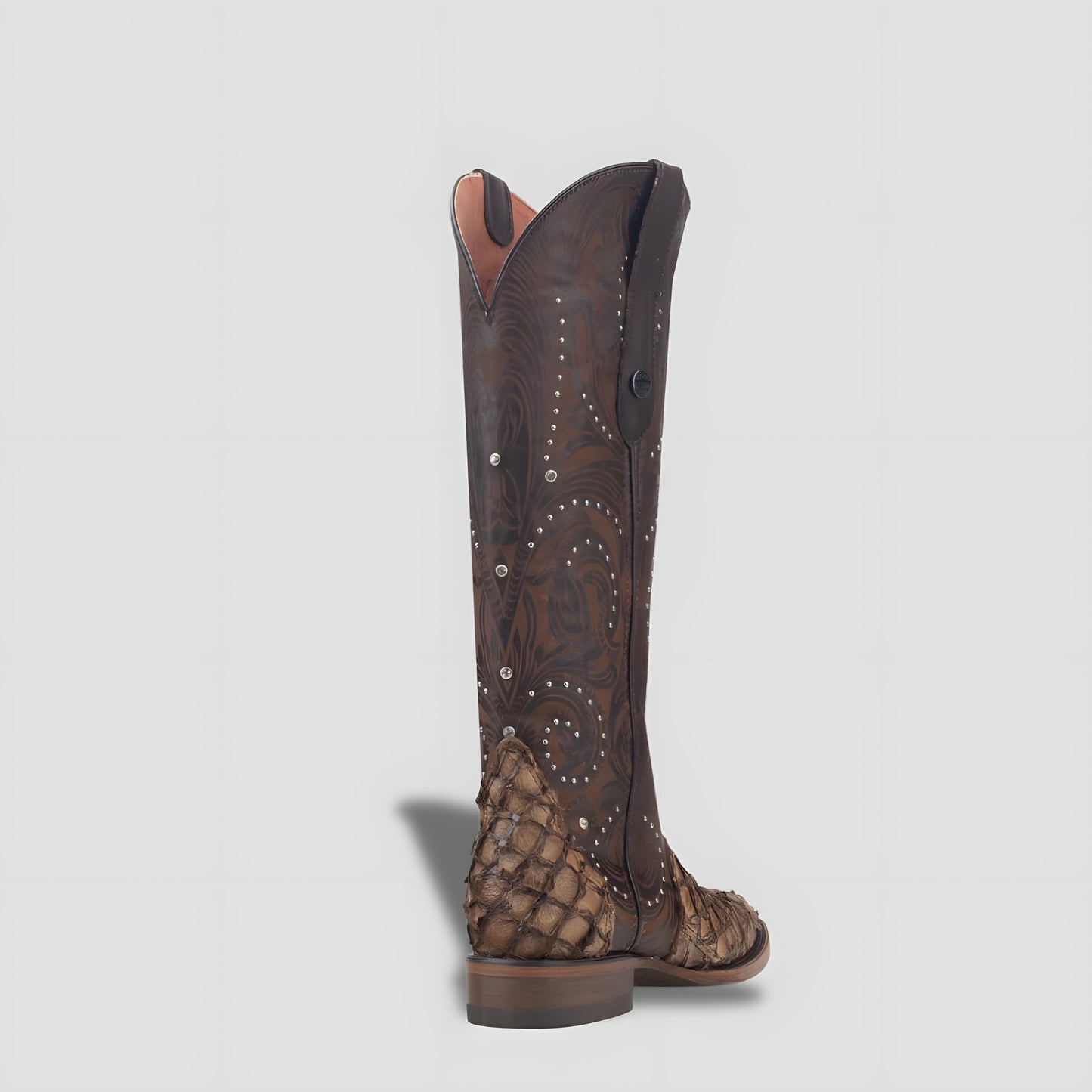 Elegant Genuine Pirarucú Leather Boot for Women