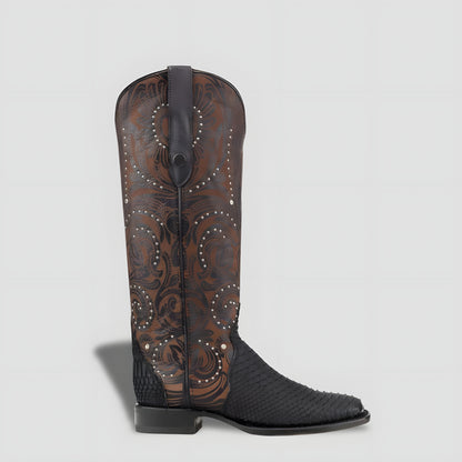 Elegant Genuine Python Leather Boot for Women