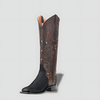 Elegant Genuine Python Leather Boot for Women