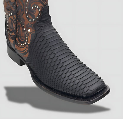 Elegant Genuine Python Leather Boot for Women