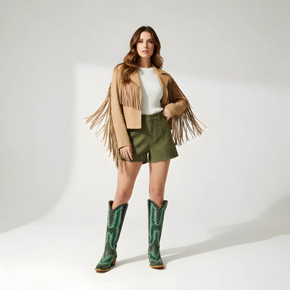 Bota Elegante De Piel Genuina Para Dama