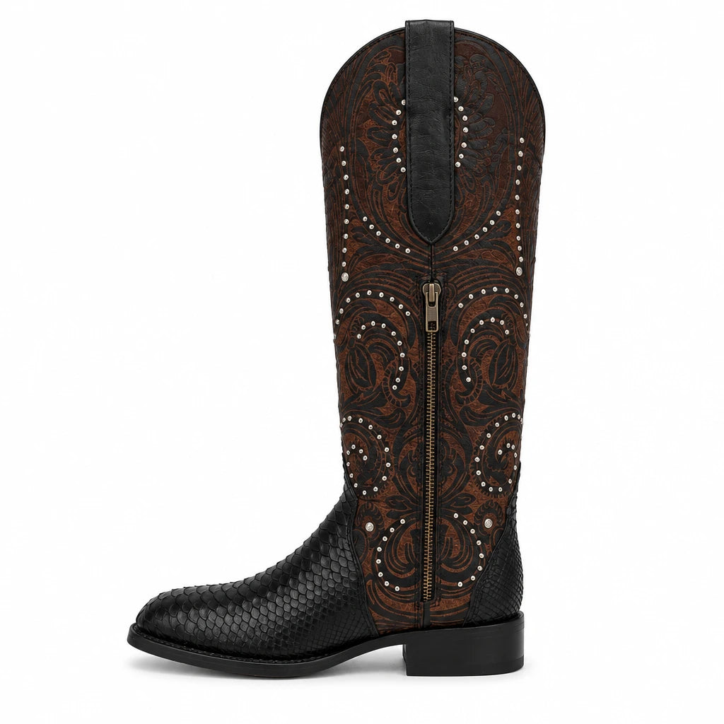 Elegant Genuine Python Leather Boot for Women