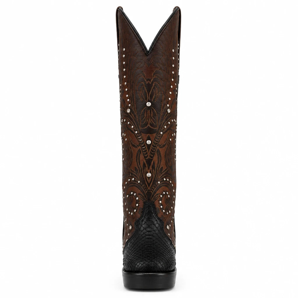 Elegant Genuine Python Leather Boot for Women