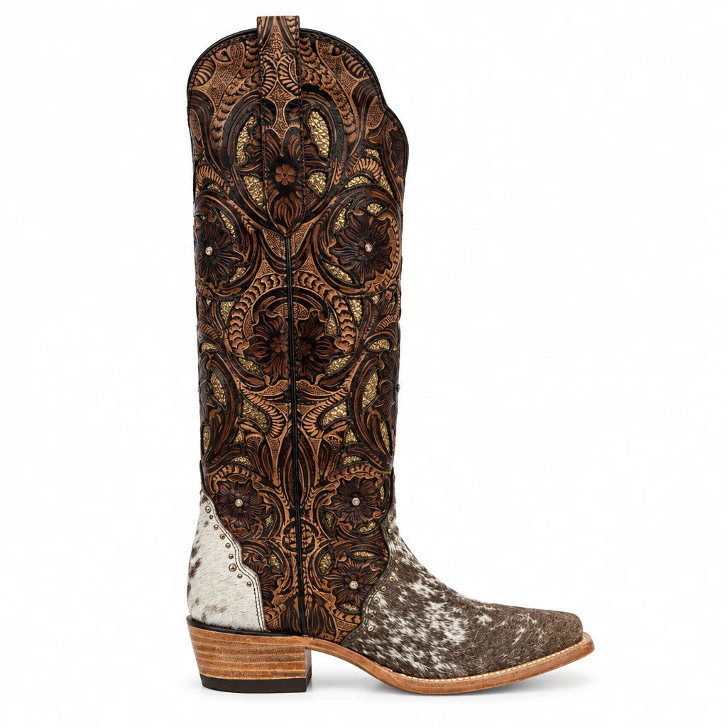 Elegant Genuine Cowhide Leather Boot for Women