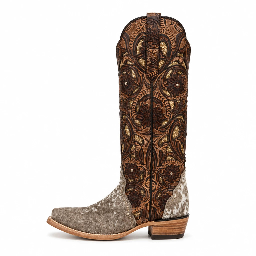 Elegant Genuine Cowhide Leather Boot for Women