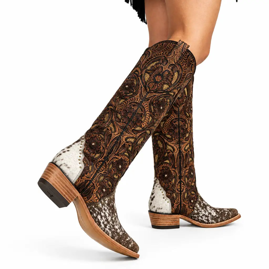Elegant Genuine Cowhide Leather Boot for Women