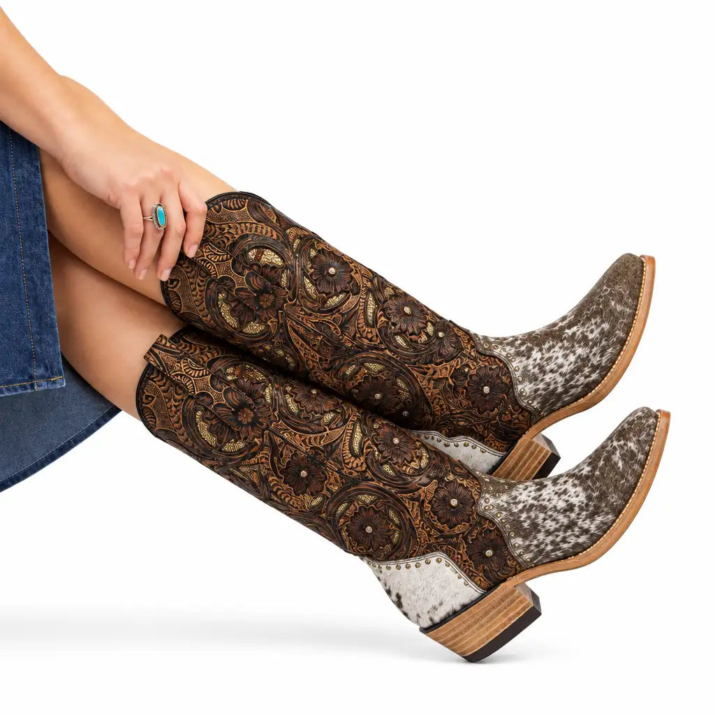Elegant Genuine Cowhide Leather Boot for Women