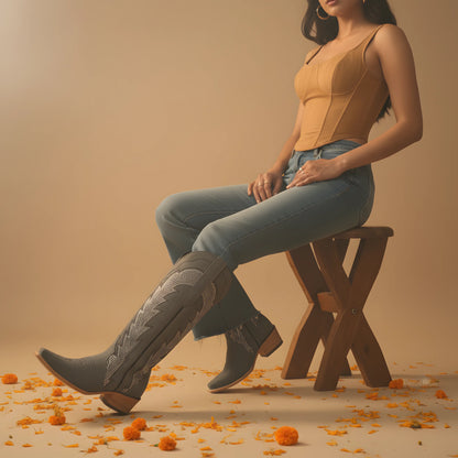 Bota Elegante En Piel Genuina Para Dama